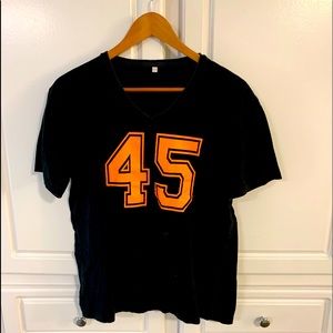 {CLUB MED} Black & Neon orange 45 t-shirt